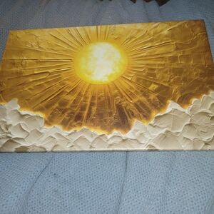 Golden Sunburst Canvas Art